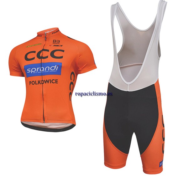 2017 Maillot CCC Tirantes Mangas Cortas negro y naranja